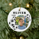Search for soccer christmas tree decorations Black and white
