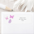 Search for pink butterfly return address labels Purple