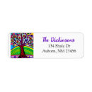 Search for whimsical tree return address labels Blue