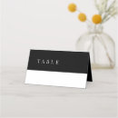 Search for black and white place cards Bride and groom names