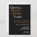 Search for double birthday invitations Black and gold