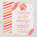 Search for peace love birthday invitations Groovy
