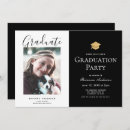 Search for black and white graduation invitations Gold