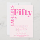 Search for hot pink 50th birthday invitations Unique