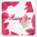 Search for missing you square stickers Heart