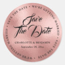 Search for rose gold save the date stickers Metallic
