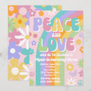 Search for peace love birthday invitations Retro