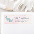 Search for pink whale return address labels Under the sea