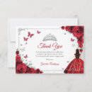 Search for red roses thank you cards Mis quince anos