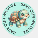 Search for endangered animals stickers Environmental