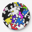 Search for puzzle pieces plates Colourful