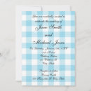 Search for blue gingham wedding invitations Elegant