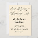 Search for funerals invitations In loving memory of