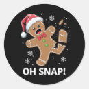 Search for funny gingerbread man stickers Santa