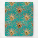 Search for peacock feathers mousepads Aqua