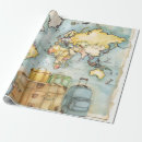 Search for world map wrapping paper Blue