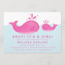 Search for nautical baby girl shower invitations Whale