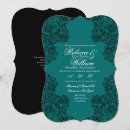 Search for teal and black wedding invitations Dark
