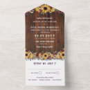 Search for wood grain wedding invitations Sunflowers