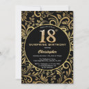 Search for black 18th birthday invitations Surprise birthday party