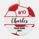 Search for soccer team christmas tree decorations Red