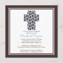 Search for blue and brown christening invitations Modern