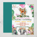 Search for fox 1st birthday invitations Pink