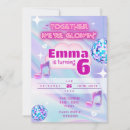 Search for neon glow disco birthday invitations Pastel