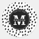 Search for watercolor monogram stickers Black and white