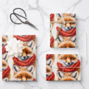 Search for winter forest animal wrapping paper Cute fox