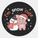 Search for round pig stickers Winter