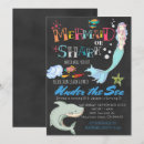 Search for mermaid shark birthday invitations Ocean