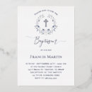 Search for blue and silver christening invitations Elegant