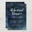 Search for silver rehearsal dinner invitations Navy blue