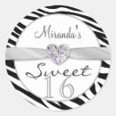 Search for sweet 16 zebra stickers Black