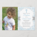 Search for blue damask christening invitations Cross