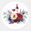 Search for red wine wedding stickers Floral