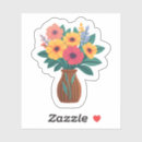 Search for flowers in a vase stickers Colourful
