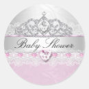 Search for pink princess tiara stickers Baby shower