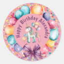 Search for pink and purple balloons stickers Unicorn