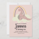 Search for pink dinosaur birthday invitations Rainbow