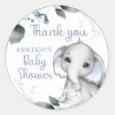 Search for blue grey elephant baby shower stickers Watercolor