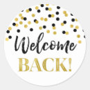Search for welcome round stickers Black