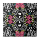 Search for black and white floral pattern tiles Geometric