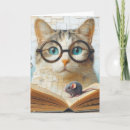 Search for cat reading book cards Funny