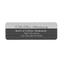 Search for silver damask return address labels Anniversary