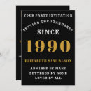 Search for 1990 birthday invitations Gold