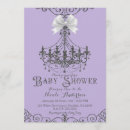 Search for purple and silver baby shower invitations Elegant