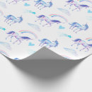 Search for rainbow unicorn party wrapping paper Purple