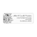 Search for black and white flowers return address labels Pretty
